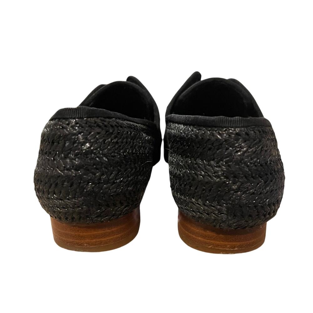 KELSI DAGGER Womans 6 Stanton Woven Straw Loafers Pointed Toe Slip On Black Gray - Picture 7 of 10